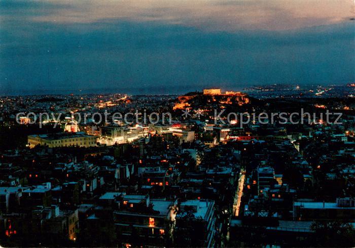 Athen Griechenland Panorama bei Nacht