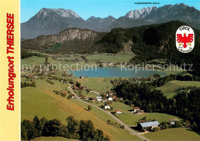 Thiersee Fliegeraufnahme mit Kaisergebirge