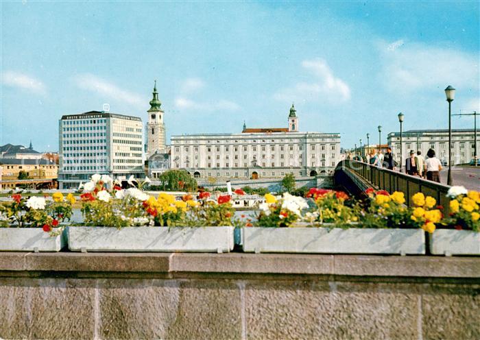 Linz Donau Partie an der Donaubruecke