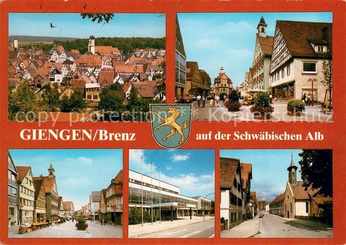 Giengen Brenz Ortsansicht mit Kirche Motive Innenstadt Wappen