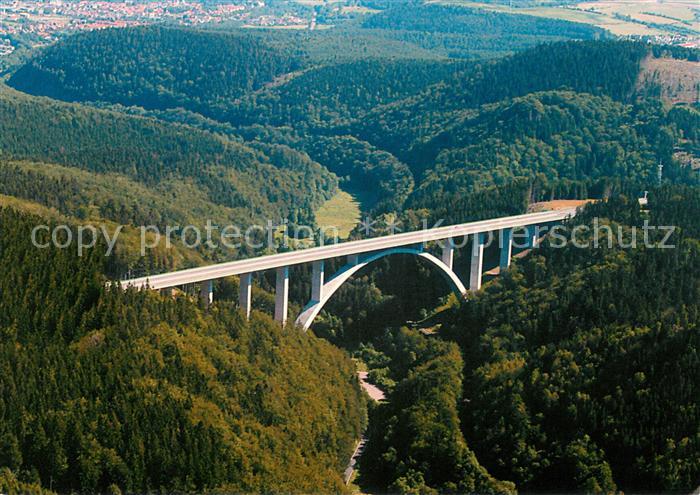 Gehlberg Autobahnbruecke ueber das Tal der Wilden Gera Fliegeraufnahme