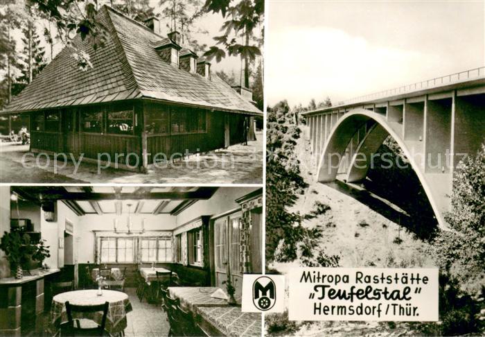 Hermsdorf Thueringen Mitropa Raststaette Teufelstal Teufelsbruecke Autobahnbruec