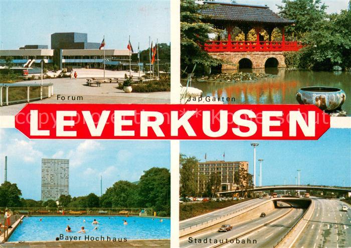 Leverkusen Forum Japanischer Garten Bayer Hochhaus Freibad Stadtautobahn