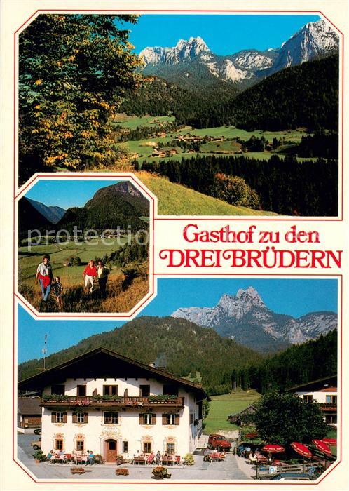 Unken Gasthof Zu den drei Bruedern Landschaftspanorama Alpen Wandern