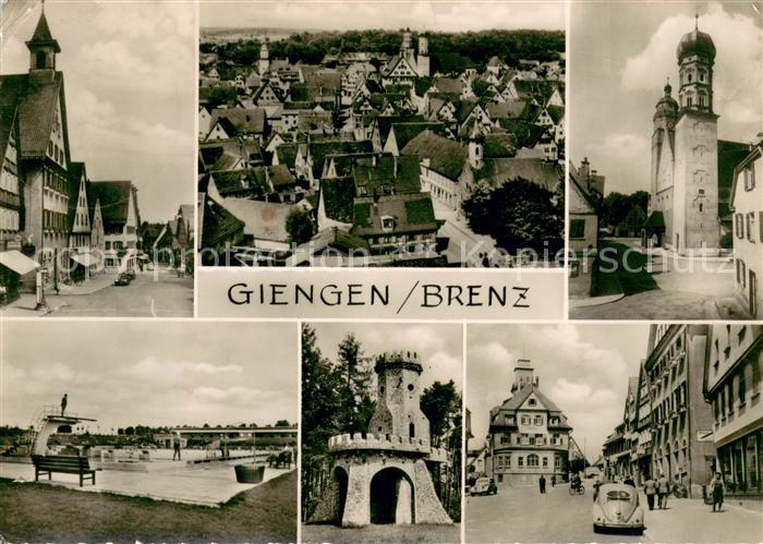 Giengen Brenz Teilansichten Kirche Freibad