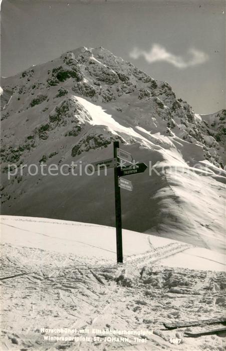 St Johann Tirol Harschbuehel mit Kitzbuehelerhorn Gipfel