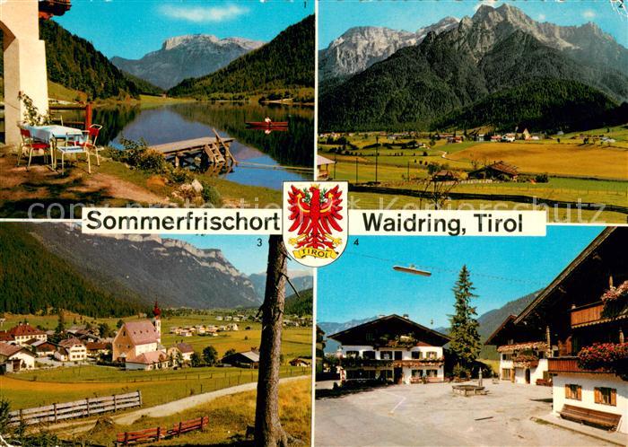 Waidring Tirol Pillersee mit steinplatte Waidring mit Steinberge Sonnwendkette u