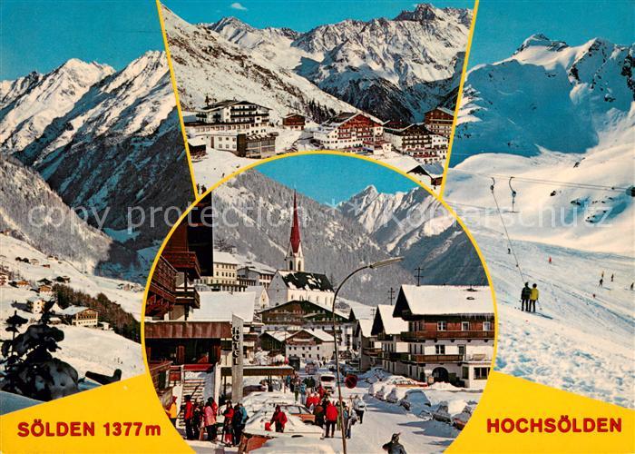 Soelden oetztal Panorama mit Hochsoelden Ortsmotiv