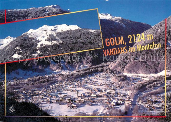 Vandans Vorarlberg Panorama mit Skigebiet Golm