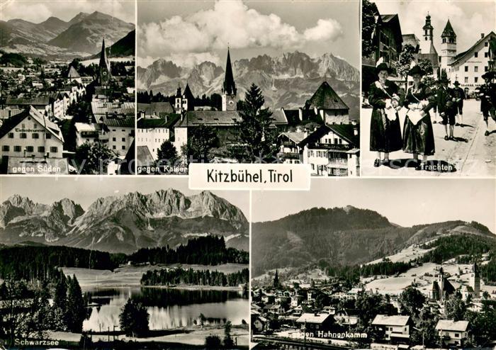 Kitzbuehel Tirol Panorama Kaisergebirge Trachten Schwarzsee Hahnenkamm