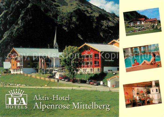 Mittelberg Kleinwalsertal Aktiv Hotel Alpenrose Hallenbad Kaminzimmer