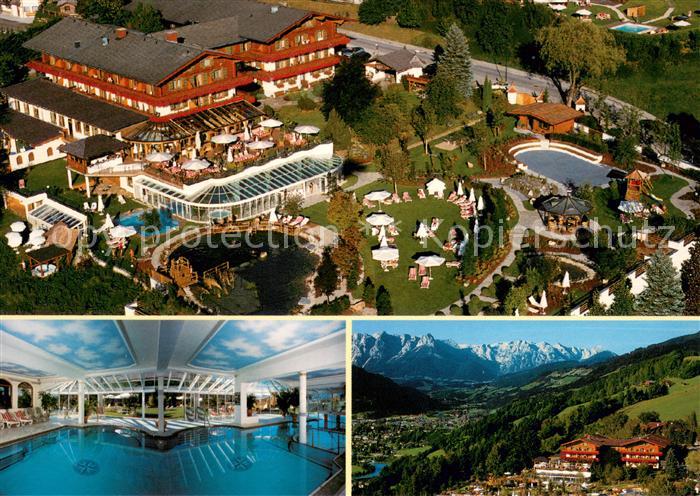 Sankt Johann Pongau Hotel Oberforsthof Fliegeraufnahme Hallenbad Panorama