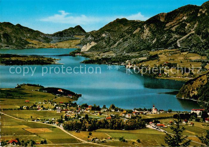 Wolfgangsee Fliegeraufnahme mit Strobl St Wolfgang und St Gilgen