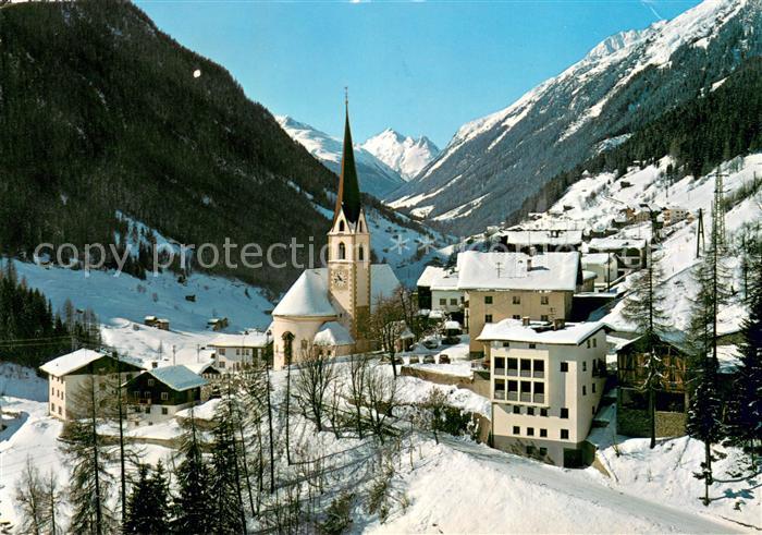 Kappl Tirol Ortsmotiv mit Kirche im Paznauntal