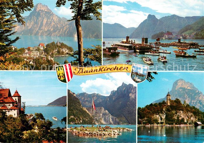 Traunkirchen mit Traunstein Fronleichnamsfest Wallfahrtskirche Bade-Insel im Seg