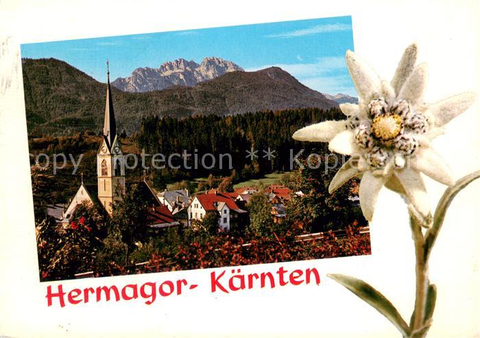 Hermagor Kaernten mit Kirche und Gartnerkofel