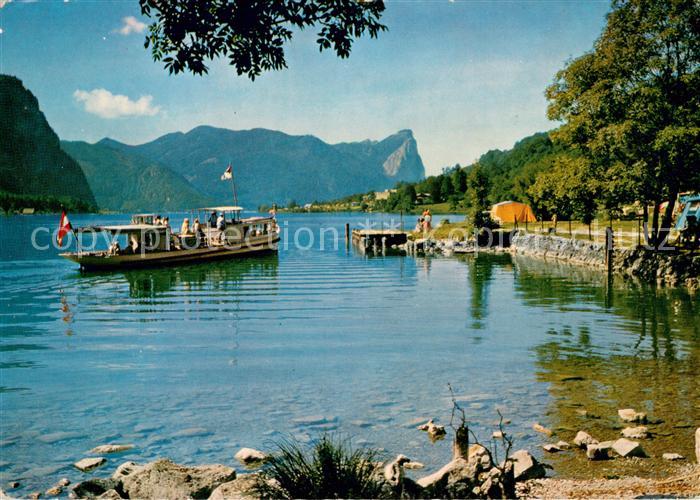 Mondsee Salzkammergut Schiffstation See mit Drachenwand Schober
