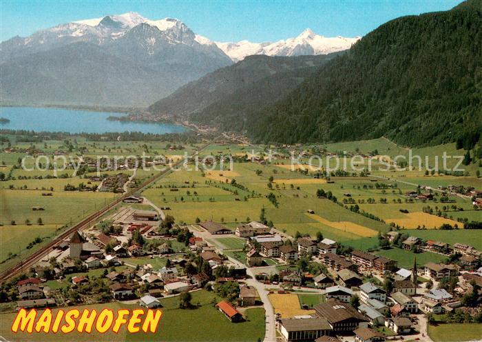 Maishofen Fliegeraufnahme mit Zeller See und Kitzsteinhorn