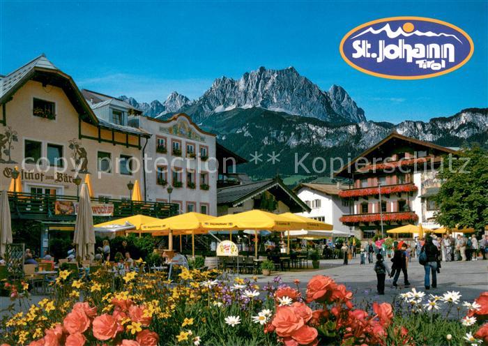 St Johann Tirol Hauptplatz mit Wildem Kaiser