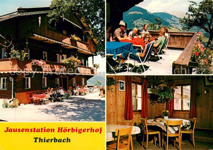 Thierbach Wildschoenau Jausenstation Hoerbigerhof Terrasse Gaststube