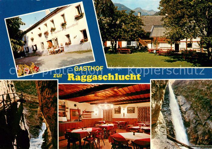 Flattach Gasthof Raggaschlucht Garten Gaststube Wasserfall