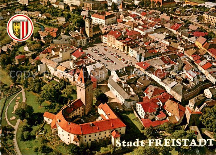 Freistadt Muehlviertel Fliegeraufnahme mit Befestigungsanlagen