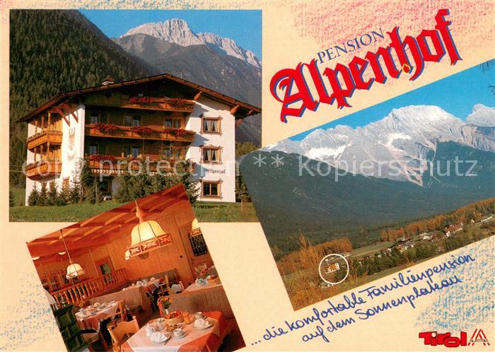 Obsteig Tirol Pension Alpenhof Gaststube Panorama