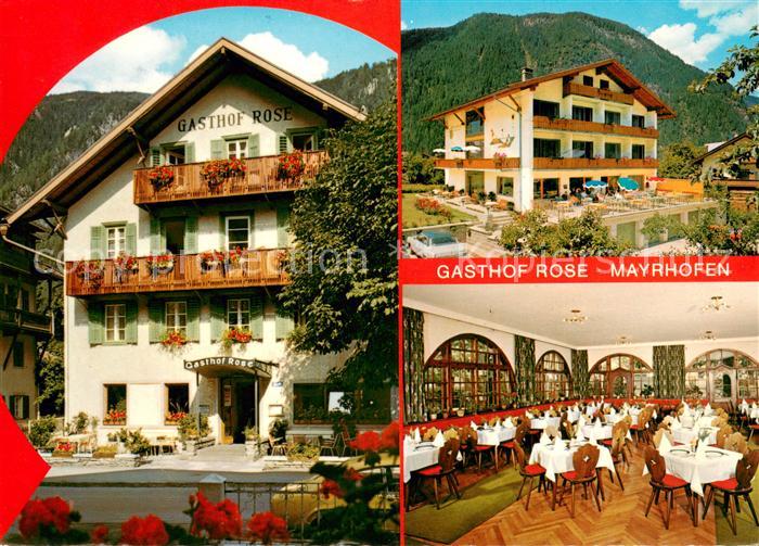 Mayrhofen Zillertal Gasthof Rose Terrasse Speisesaal