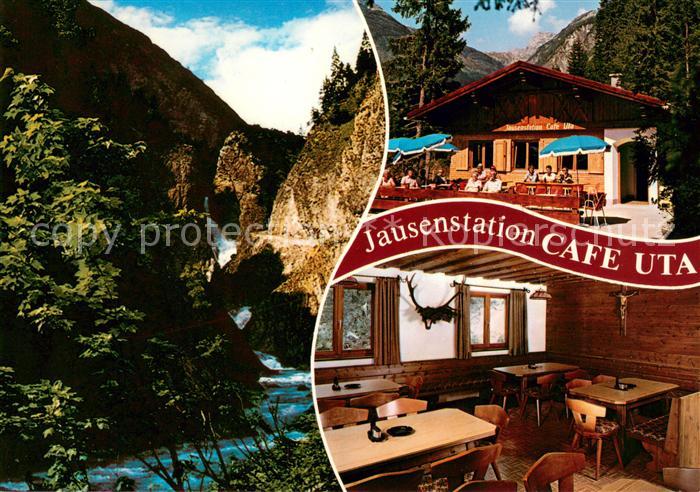 Holzgau Jausenstation Cafe Uta mit Simswasserfall Gaststube