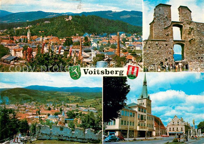 Voitsberg Steiermark Fliegeraufnahme Burgruine Obervoitsberg Ortsmotiv