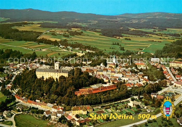 Weitra Fliegeraufnahme mit Schloss und Stadtkern