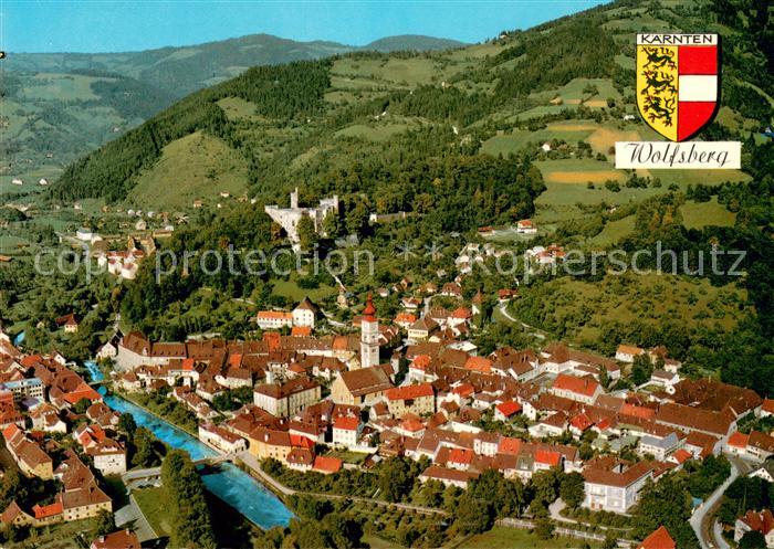 Wolfsberg Kaernten Fliegeraufnahme mit Stadtzentrum und Schloss