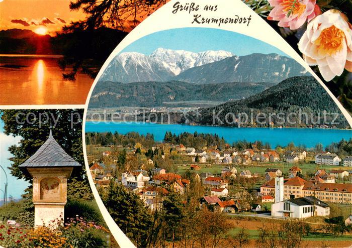 Krumpendorf Woerthersee Sonnenuntergang Bildstock Panorama