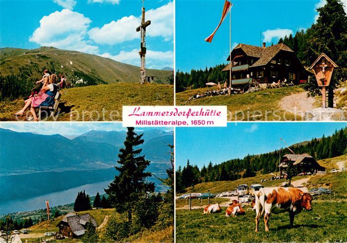 Lammersdorf Millstatt Jufenhoehe mit Gipfelkreuz Lammersdorferhuette Millstaette