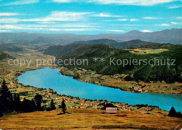 Ossiachersee Panorama mit Bodensdorf Steindorf und Ossiach