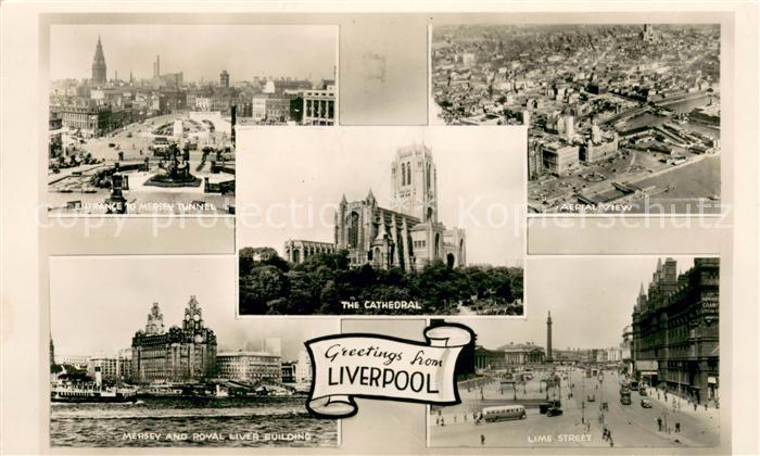 Liverpool Mersey Tunnel Aerial View The Cathedral Mersey and Royal Liver Buildin