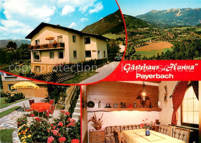 Payerbach Gaestehaus Hanna Panorama Garten Gaststube