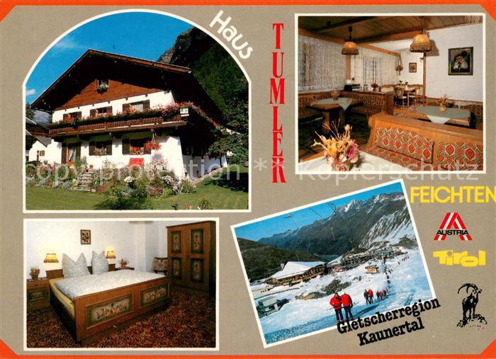 Feichten Kaunertal Pension Tumler Gaststube Zimmer Panorama