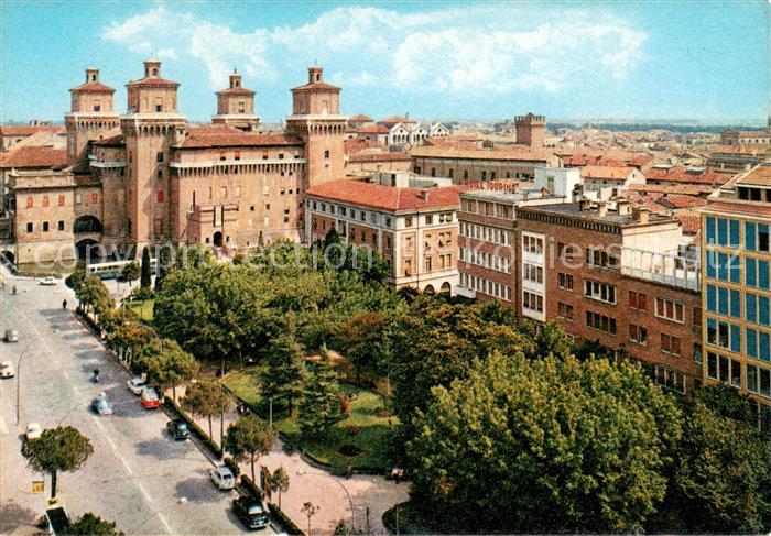 Ferrara Viale Cavour e Castello Estense Cavour Allee Estense Schloss 14. Jhdt.