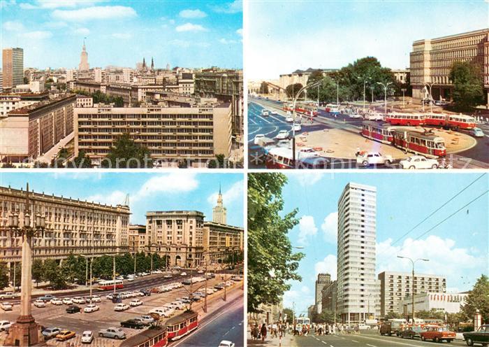 Warszawa Stadtpanorama Platz der Verfassung Strassenpartien Hochhaus