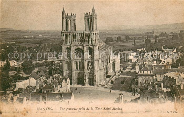 Mantes-la-Jolie Vue generale prise de la Tour Saint Maclou