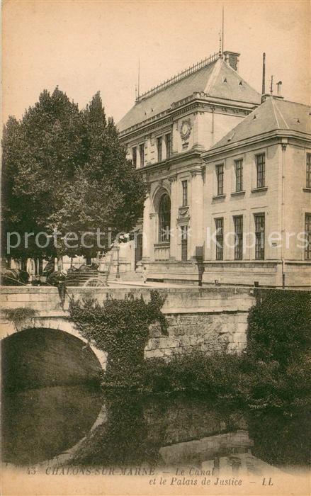 Chalons-sur-Marne Le Canal et le Palais de Justice
