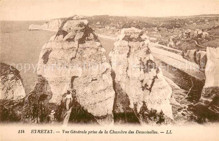 Etretat Vue generale prise de la Chambre des Demoiselles