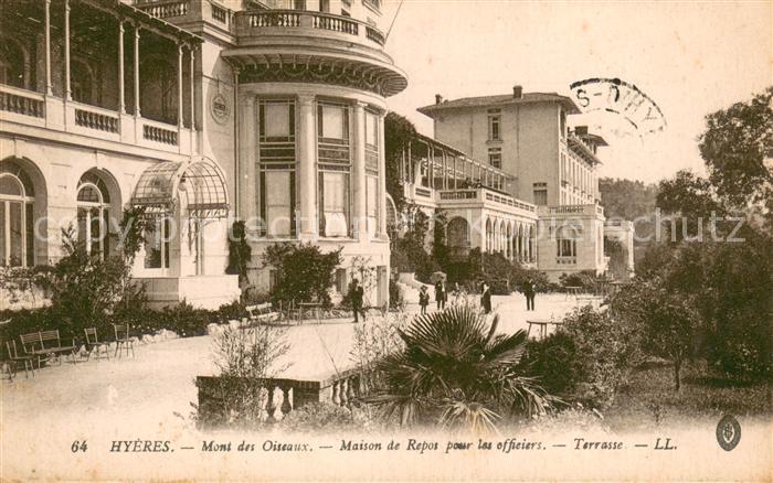 Hyeres les Palmiers Mont des Oiseaux Maison de Repos pour les officiers Terrasse