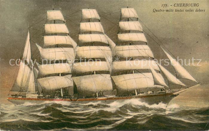 Segelschiffe Cherbourg 
Vier Masten alle an Bord