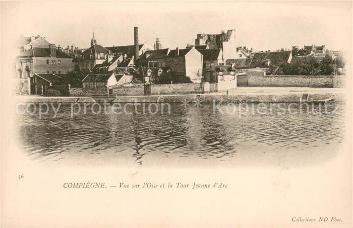 Compiegne Oise Vue sur l’Oise et la Tour Jeanne d Arc