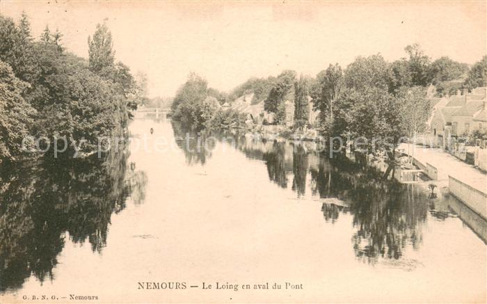 Nemours Seine-et-Marne Le Loing en aval du Pont