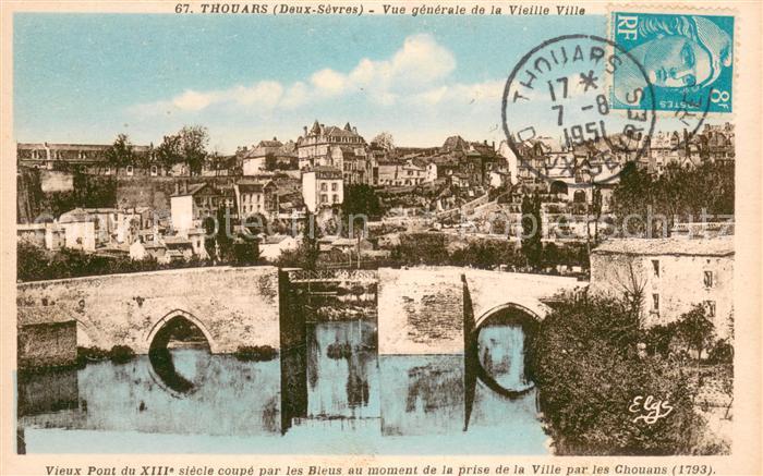 Thouars  Deux-Sevres Vue generale de la Vieille Ville
