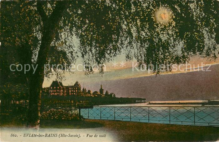 Evian-les-Bains Haute Savoie Vue de nuit