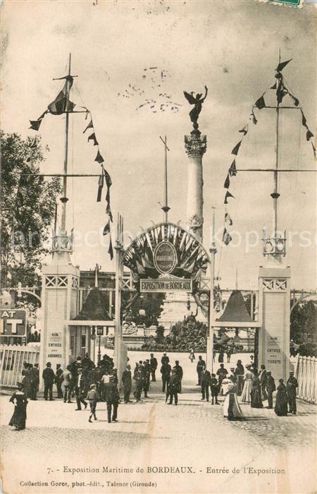 Bordeaux Exposition Maritime de Bordeaux Entre de l'Exposition